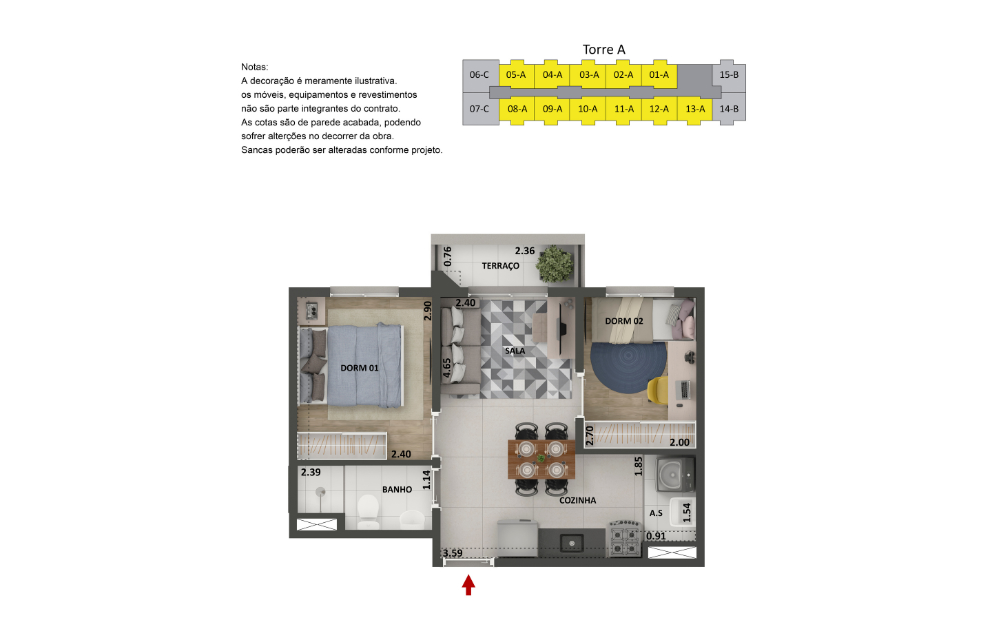 Apartamento de 2 dormitórios na City América Zona Norte São Paulo com sacada e lazer completo