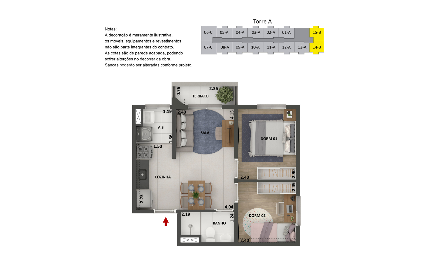 Apartamento de 2 dormitórios na City América Zona Norte São Paulo com sacada e lazer completo