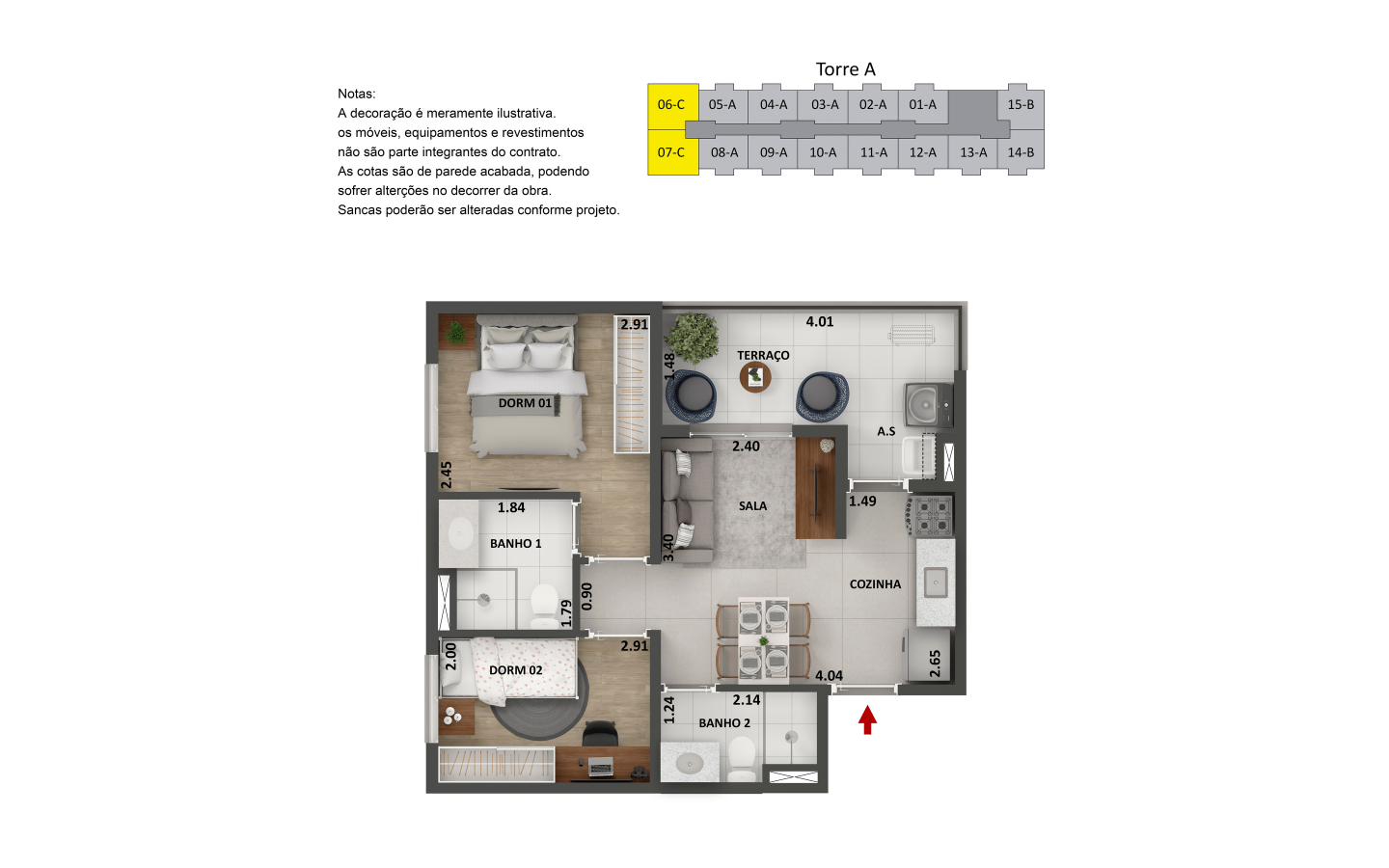 Apartamento de 2 dormitórios na City América Zona Norte São Paulo com sacada e lazer completo