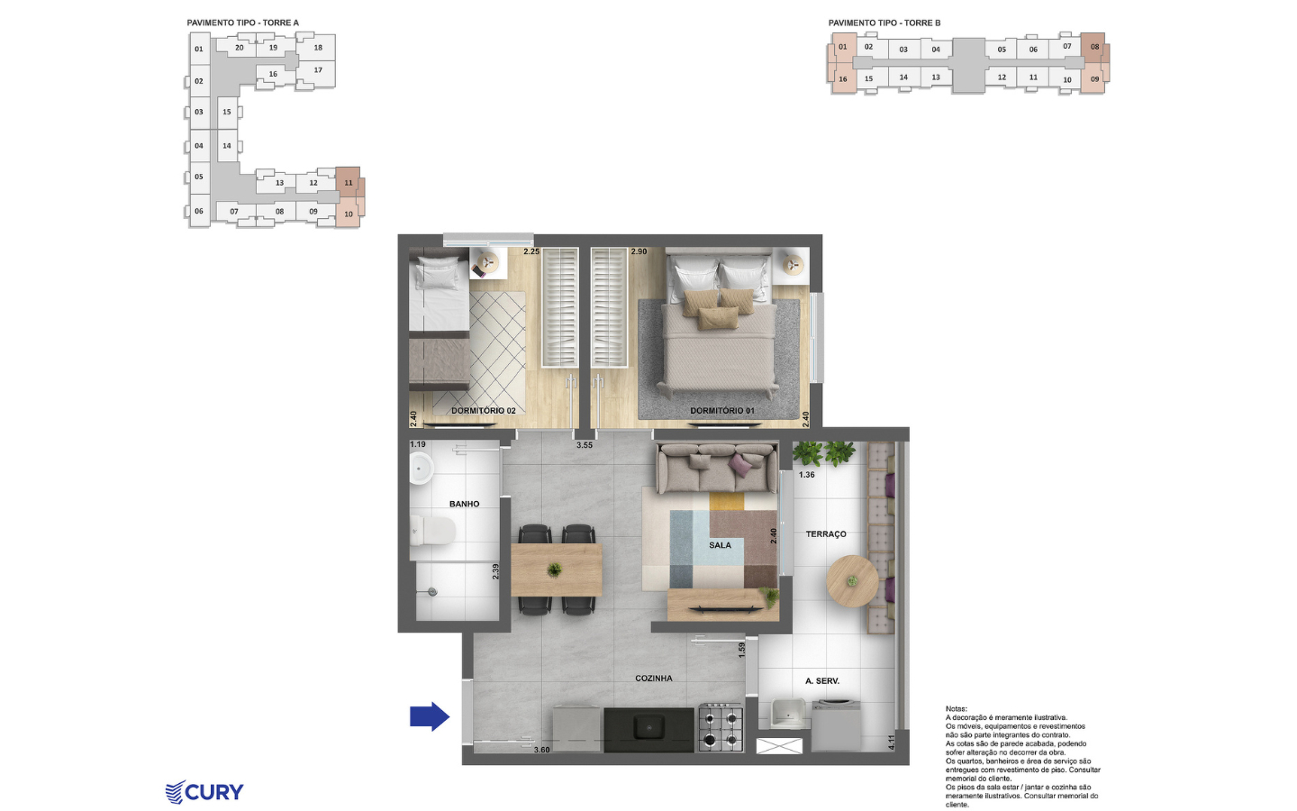 Apartamento de 2 dormitórios no Campo Limpo Zona Sul São Paulo com sacada e lazer completo