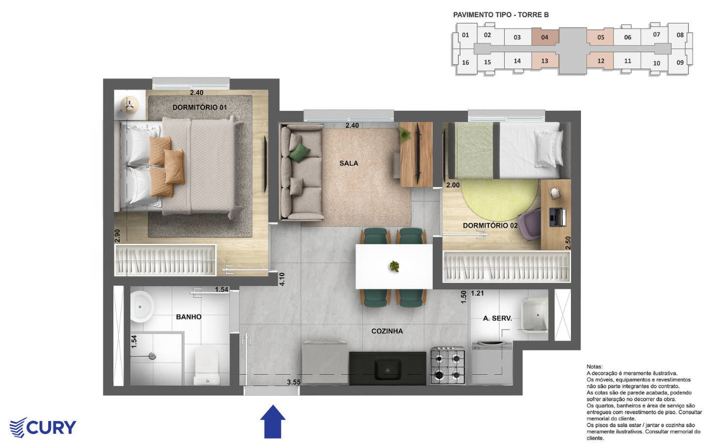 Apartamento de 2 dormitórios no Campo Limpo Zona Sul São Paulo com sacada e lazer completo