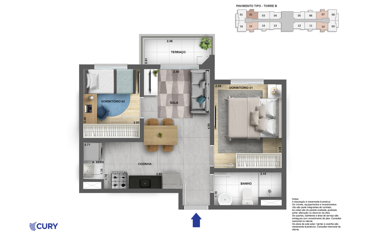 Apartamento de 2 dormitórios no Campo Limpo Zona Sul São Paulo com sacada e lazer completo