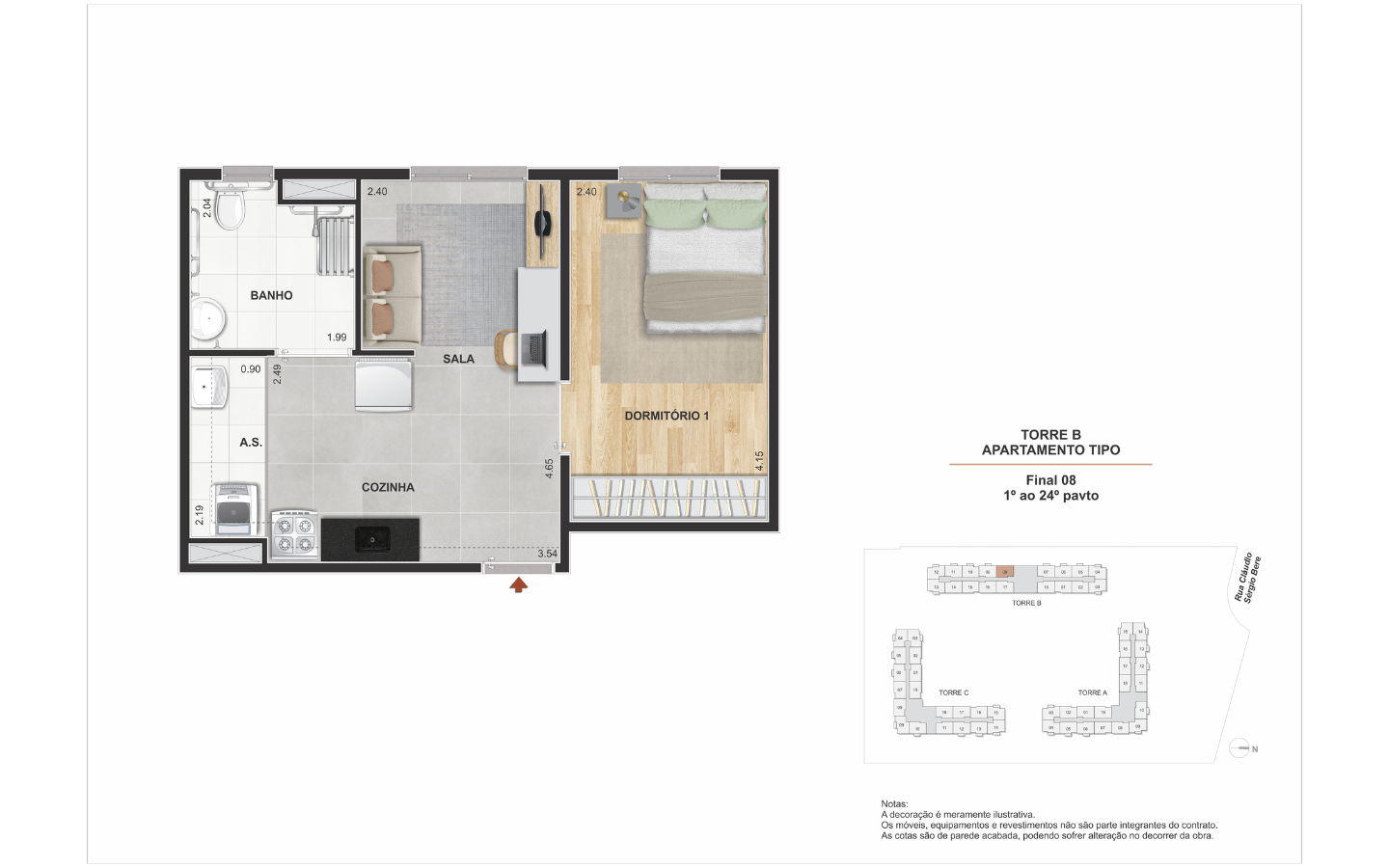Apartamento de 2 dormitórios na Ponte Grande Guarulhos com sacada e lazer completo