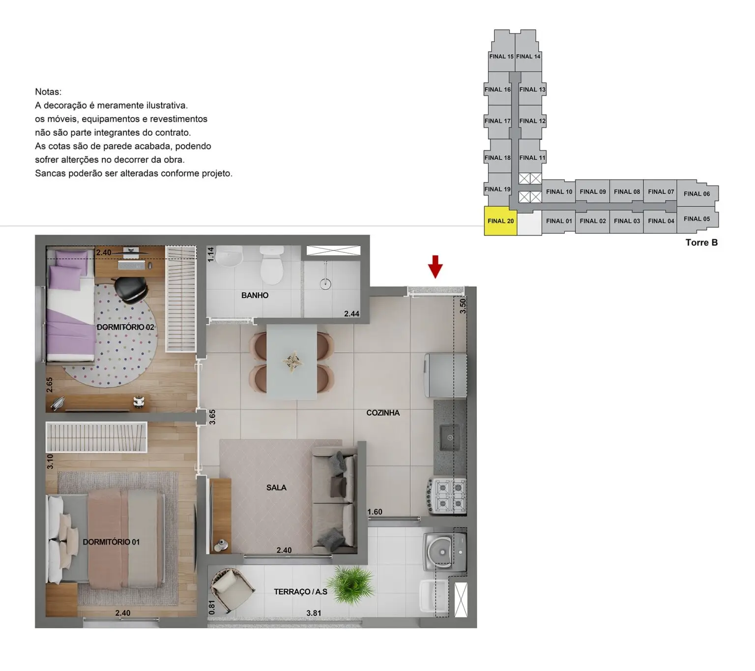 Apartamento de 2 dormitórios no Bom Retiro Zona Oeste São Paulo com sacada e lazer completo