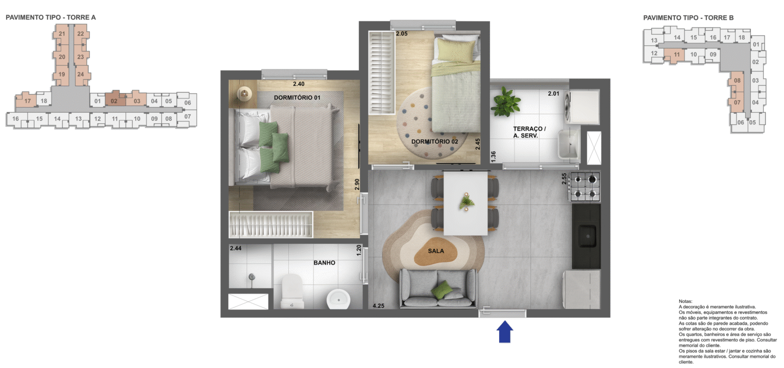 Apartamento de 2 dormitórios na Água Branca Zona Oeste São Paulo com sacada e lazer completo