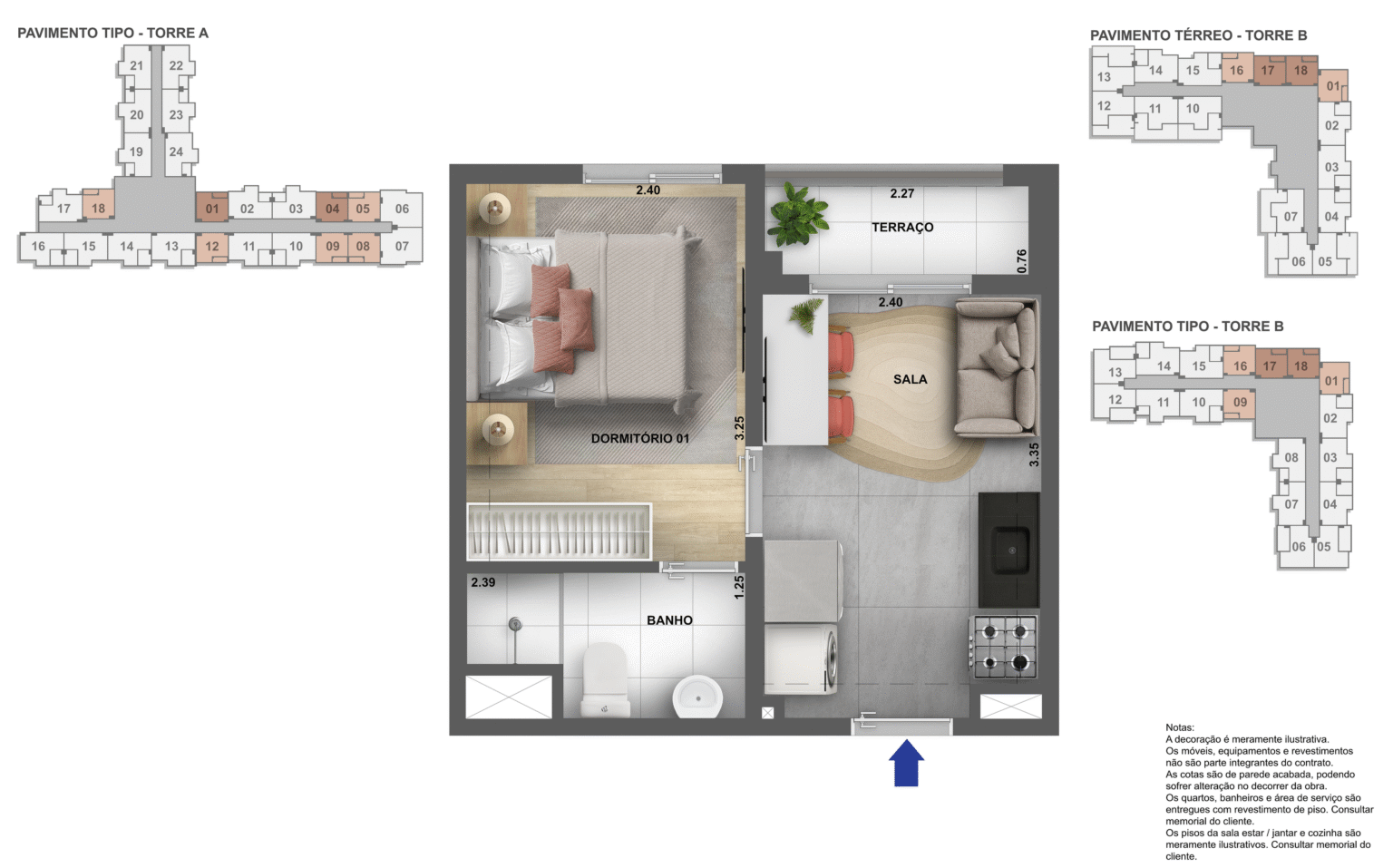Apartamento de 2 dormitórios na Água Branca Zona Oeste São Paulo com sacada e lazer completo