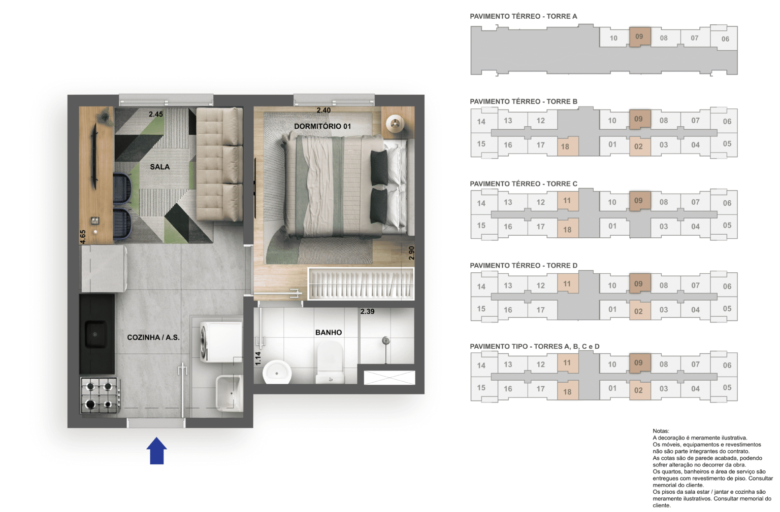 Apartamento de 1 e 2 dormitórios no Jaguaré Zona Oeste São Paulo com sacada e lazer completo