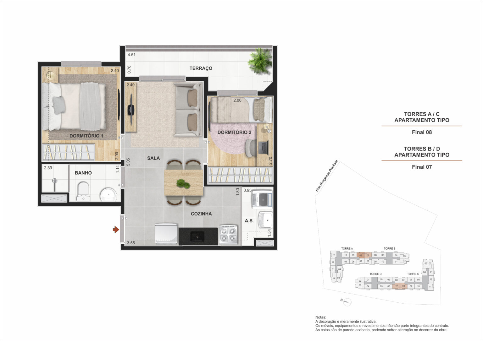 Apartamento de 2 dormitórios na Chácara Santo Antônio Zona Sul São Paulo com vaga sacada e lazer completo