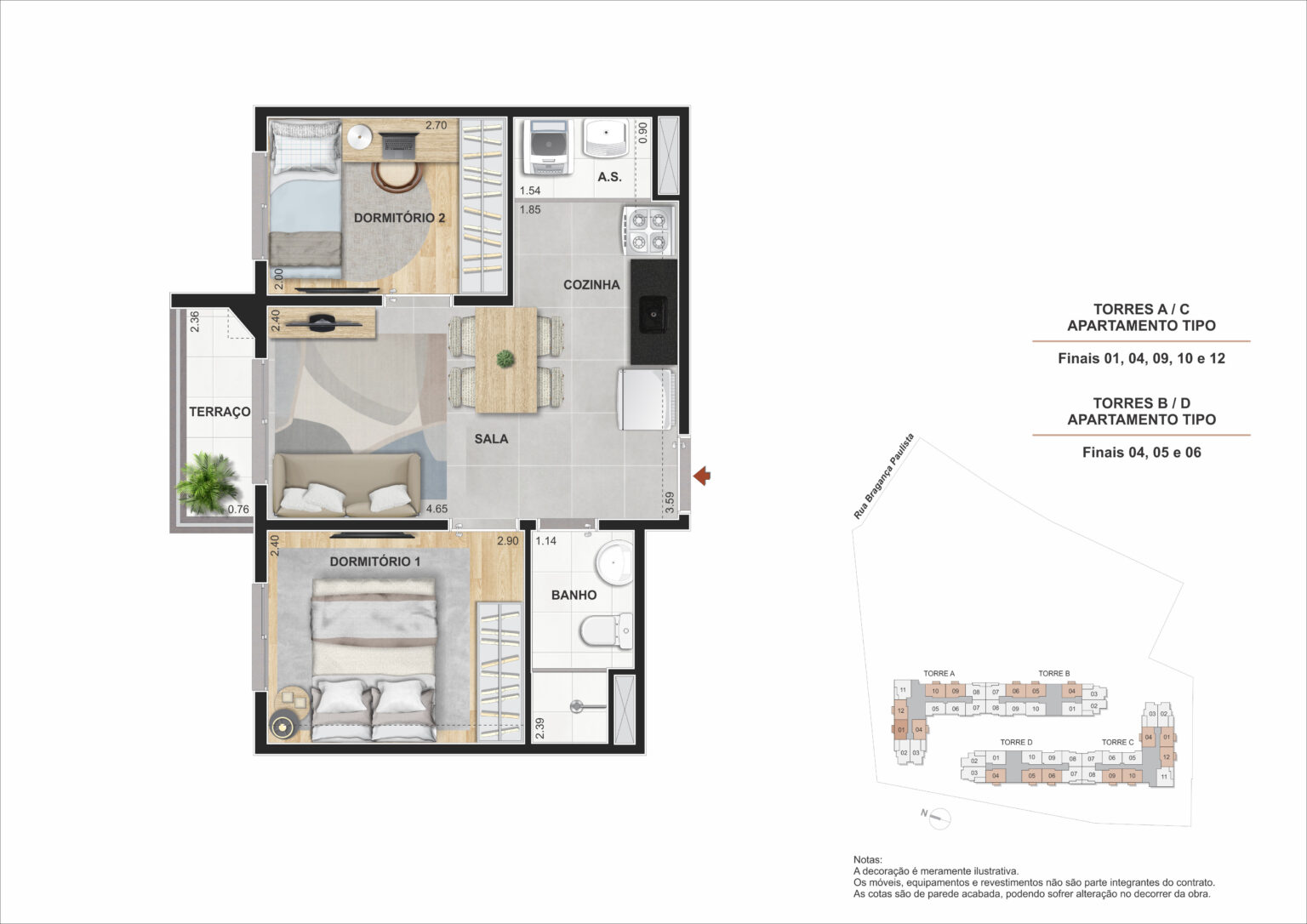Apartamento de 2 dormitórios na Chácara Santo Antônio Zona Sul São Paulo com vaga sacada e lazer completo